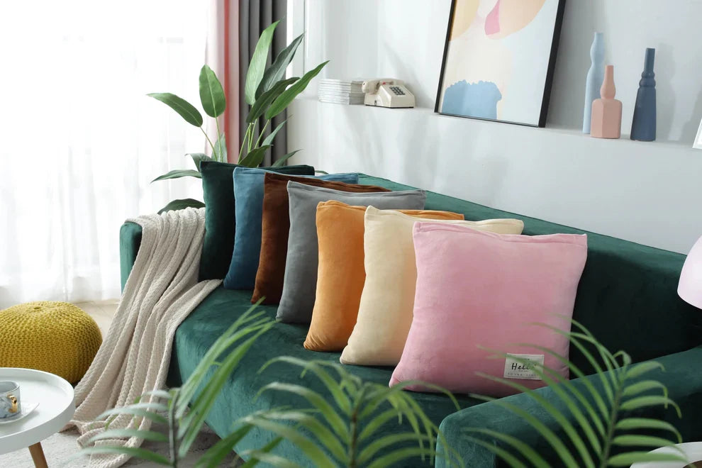 Dark Green Velvet Stretch Sofa Cover for Couch