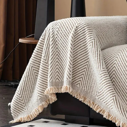 Soft Woven Herringbone Couch Throw