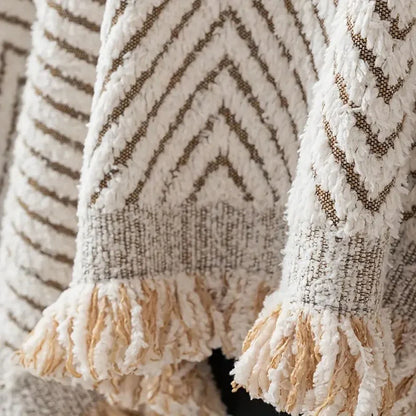 Soft Woven Herringbone Couch Throw