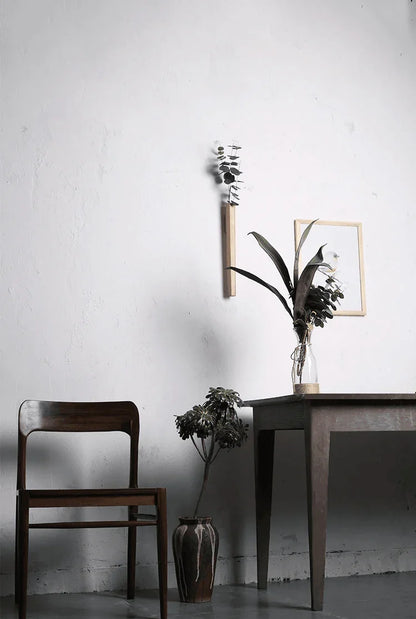 Minimalist Slim Wooden Wall Mounted Vase
